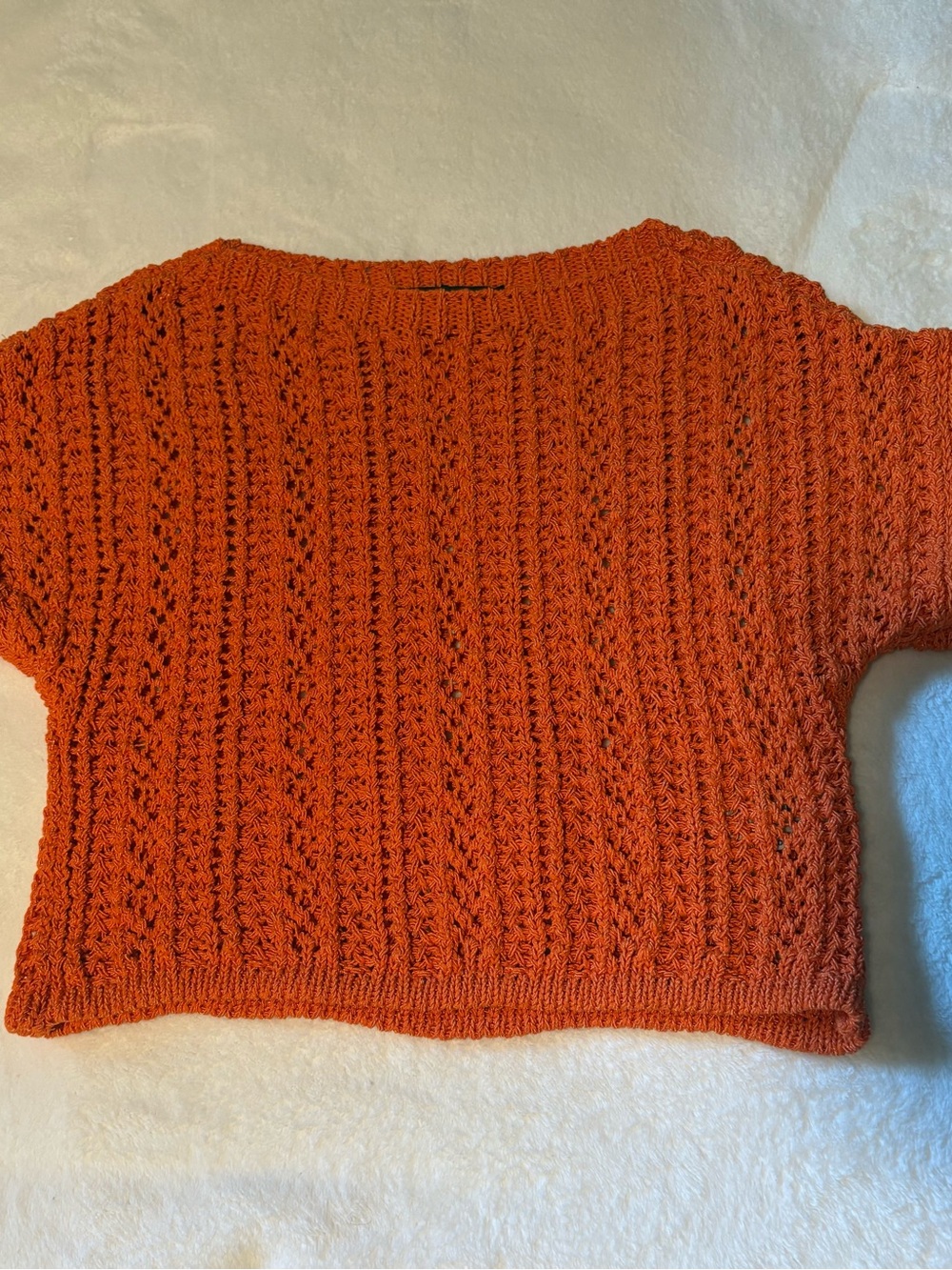 Zara Orange Crochet Knit Crop Top